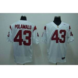 NCAA USC Trojans 43 Troy Polamalu White Men Jersey NCAA USC Trojans 43 Troy Polamalu White Men Jersey