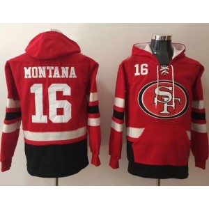 NFL 49ers 16 Joe Montana Red Black Pullover Men Hoodie NFL 49ers 16 Joe Montana Red Black Pullover Men Hoodie