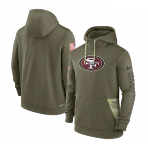 NFL 49ers 2022 Olive Salute to Service Therma Performance Pullover Hoodie NFL 49ers 2022 Olive Salute to Service Therma Performance Pullover Hoodie
