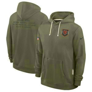 NFL Bears Olive 2025 Salute to Service Pullover Hoodie