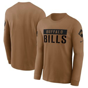 NFL Bills 2023 Brown Salute To Service Long Sleeve T-Shirt NFL Bills 2023 Brown Salute To Service Long Sleeve T-Shirt