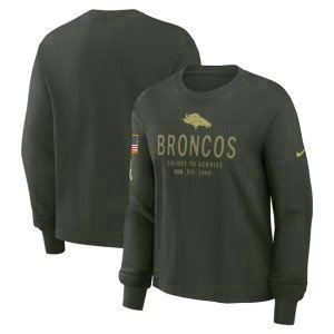 NFL Broncos Dark Green 2025 Salute to Service Sideline Dri-FIT Long Sleeve T-Shirt