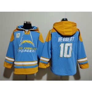 NFL Chargers 10 Justin Herbert Blue Hoodie Sweatshirt NFL Chargers 10 Justin Herbert Blue Hoodie Sweatshirt