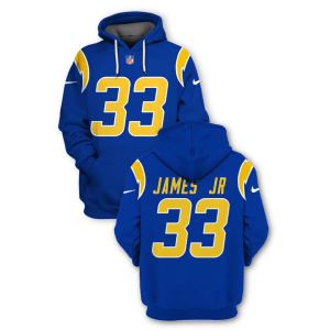 NFL Chargers 33 Derwin James Royal 2021 Stitched New Hoodie