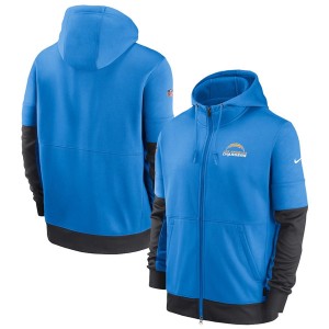 NFL Chargers Powder Blue Sideline Impact Lockup Performance Full-Zip Hoodie NFL Chargers Powder Blue Sideline Impact Lockup Performance Full-Zip Hoodie