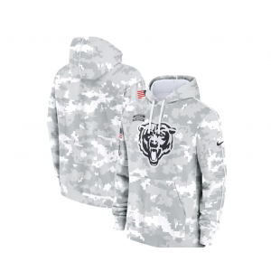 NFL Chicago Bears 2024 White Grey Salute To Service Hoodie