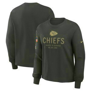 NFL Chiefs Dark Green 2025 Salute to Service Sideline Dri-FIT Long Sleeve T-Shirt