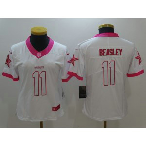 NFL Cowboys 11 Cole Beasley white pink women jersey NFL Cowboys 11 Cole Beasley white pink women jersey