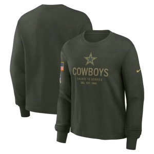NFL Cowboys Dark Green 2025 Salute to Service Sideline Dri-FIT Long Sleeve T-Shirt