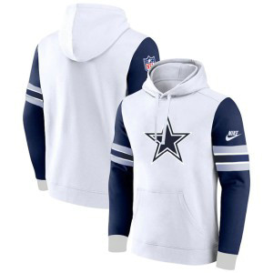 NFL Cowboys White Navy Pullover Hoodie NFL Cowboys White Navy Pullover Hoodie