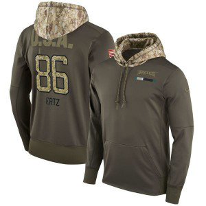 NFL Eagles 86 Zach Ertz Olive Salute To Service Pullover Hoodie NFL Eagles 86 Zach Ertz Olive Salute To Service Pullover Hoodie