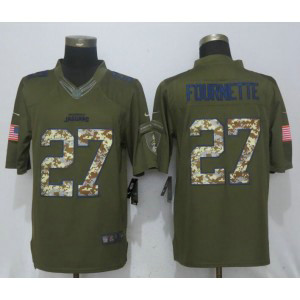 NFL Jaguars 27 Leonard Fournette Olive Salute to Service Nike Limited Men Jersey