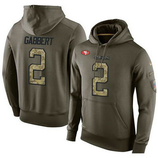 NFL Men's Nike San Francisco 49ers #2 Blaine Gabbert Stitched Green Olive Salute To Service KO Performance Hoodie NFL Men's Nike San Francisco 49ers #2 Blaine Gabbert Stitched Green Olive Salute To Service KO Performance Hoodie
