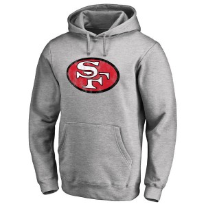 NFL Men San Francisco 49ers Pro Line Gray Throwback Logo Pullover Hoodie NFL Men San Francisco 49ers Pro Line Gray Throwback Logo Pullover Hoodie