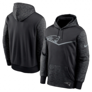 NFL New England Patriots Black Reflective Therma Hoodie