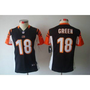NFL Nike Bengals 18 A.J. Green Black Women's Limited Jersey NFL Nike Bengals 18 A.J. Green Black Women's Limited Jersey