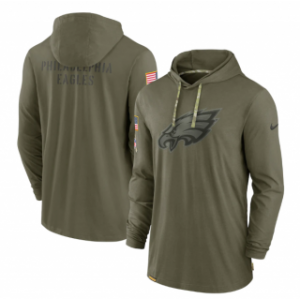 NFL Philadelphia Eagles 2022 Olive Salute to Service Tonal Pullover Hoodie NFL Philadelphia Eagles 2022 Olive Salute to Service Tonal Pullover Hoodie