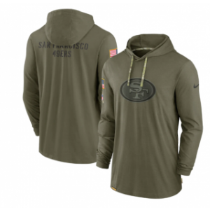 NFL San Francisco 49ers 2022 Olive Salute to Service Tonal Pullover Hoodie NFL San Francisco 49ers 2022 Olive Salute to Service Tonal Pullover Hoodie