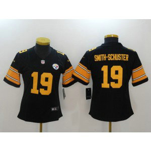 NFL Steelers 19 JuJu Smith-Schuster Black Color Rush Nike Women Jersey NFL Steelers 19 JuJu Smith-Schuster Black Color Rush Nike Women Jersey