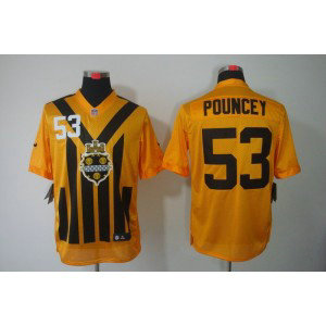 NFL Steelers 53 Maurkice Pouncey Yellow Throwback Men Jersey NFL Steelers 53 Maurkice Pouncey Yellow Throwback Men Jersey