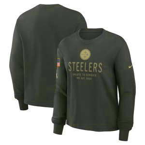 NFL Steelers Dark Green 2025 Salute to Service Sideline Dri-FIT Long Sleeve T-Shirt
