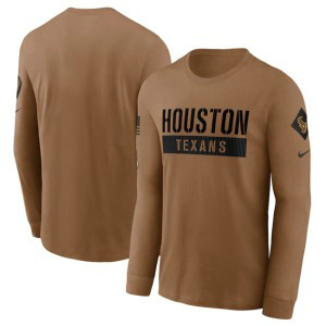 NFL Texans 2023 Brown Salute To Service Long Sleeve T-Shirt NFL Texans 2023 Brown Salute To Service Long Sleeve T-Shirt