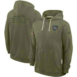 NFL Titans Olive 2025 Salute to Service Pullover Hoodie