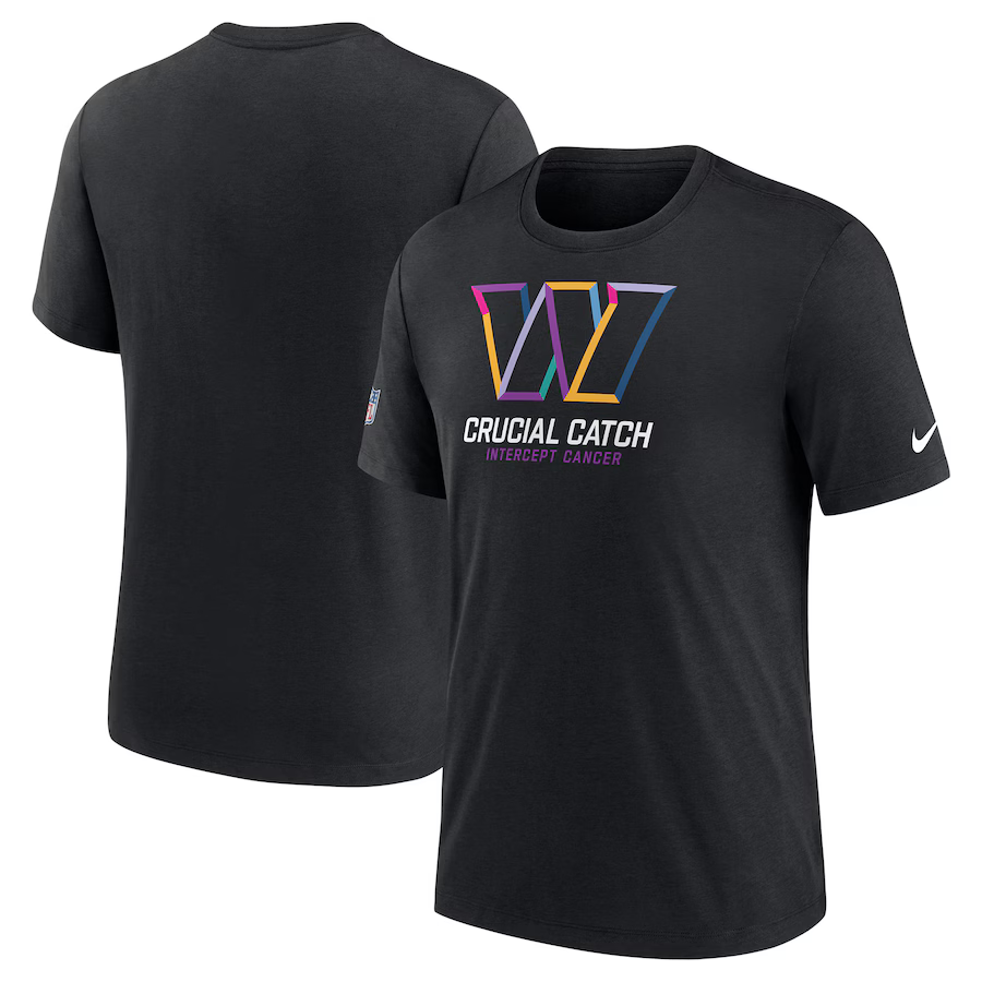 NFL Washington Football Team Charcoal 2024 Crucial Catch Performance T-Shirt