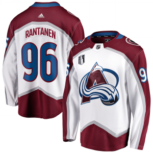 NHL Avalanche 96 Mikko Rantanen White Red 2022 Stanley Cup Patch Adidas Men Jersey