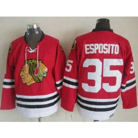 NHL Blackhawks 35 Tony Esposito Red CCM Throwback Men Jersey NHL Blackhawks 35 Tony Esposito Red CCM Throwback Men Jersey