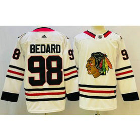 NHL Blackhawks 98 Connor Bedard White Adidas Men Jersey NHL Blackhawks 98 Connor Bedard White Adidas Men Jersey