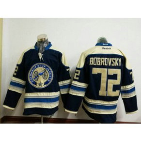 NHL Blue Jackets 72 Sergei Bobrovsky Navy Blue Reebok Men Jersey