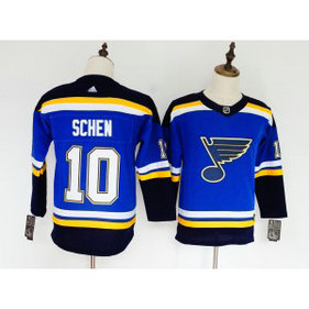 NHL Blues 10 Brayden Schen Blue Adidas Women Jersey