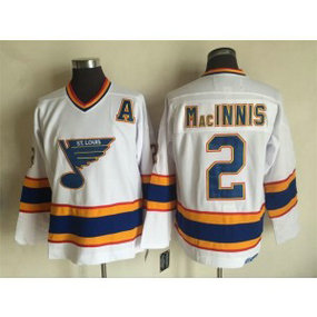 NHL Blues 2 Al MacInnis White CCM Throwback Men Jersey NHL Blues 2 Al MacInnis White CCM Throwback Men Jersey