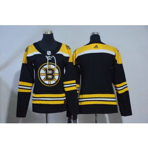 NHL Bruins Blank Black Adidas Women Jersey