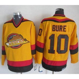 NHL Canucks 10 Pavel Bure Gold CCM Throwback Men Jersey NHL Canucks 10 Pavel Bure Gold CCM Throwback Men Jersey