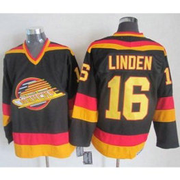 NHL Canucks 16 Trevor Linden Black CCM Throwback Men Jersey NHL Canucks 16 Trevor Linden Black CCM Throwback Men Jersey