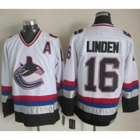 NHL Canucks 16 Trevor Linden WhiteCCM Throwback Men Jersey NHL Canucks 16 Trevor Linden WhiteCCM Throwback Men Jersey