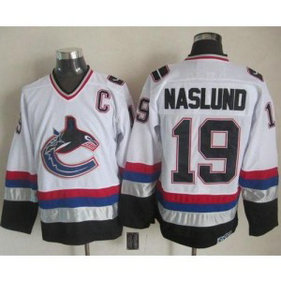 NHL Canucks 19 Markus Naslund WhiteCCM Throwback Men Jersey NHL Canucks 19 Markus Naslund WhiteCCM Throwback Men Jersey