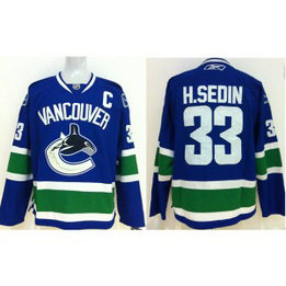 NHL Canucks 33 Henrik Sedin With C Patch Blue Men Jersey NHL Canucks 33 Henrik Sedin With C Patch Blue Men Jersey