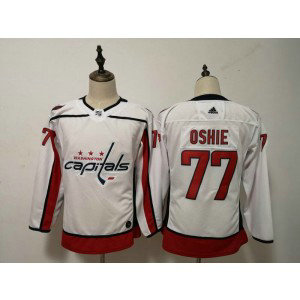 NHL Capitals 77 T.J. Oshie White Adidas Women Jersey
