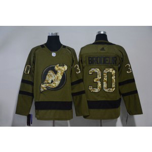 NHL Devils 30 Martin Brodeur Olive Green Adidas Men Jersey NHL Devils 30 Martin Brodeur Olive Green Adidas Men Jersey
