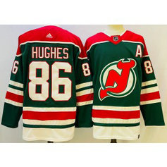 NHL Devils 86 Jack Hughes Green A patch Adidas Men Jersey NHL Devils 86 Jack Hughes Green A patch Adidas Men Jersey