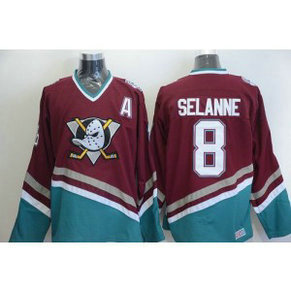 NHL Ducks 8 Teemu Selanne Red CCM Throwback Men Jersey NHL Ducks 8 Teemu Selanne Red CCM Throwback Men Jersey