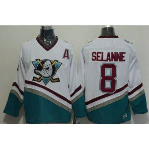 NHL Ducks 8 Teemu Selanne White CCM Throwback Men Jersey NHL Ducks 8 Teemu Selanne White CCM Throwback Men Jersey
