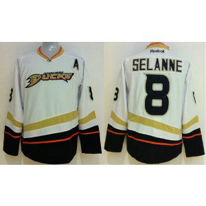 NHL Ducks 8 Teemu Selanne White With A Patch Men Jersey NHL Ducks 8 Teemu Selanne White With A Patch Men Jersey