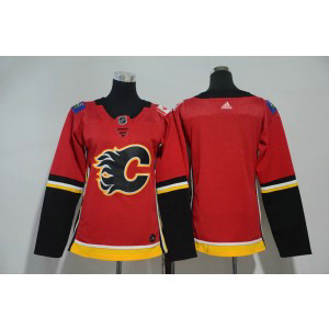 NHL Flames Blank Red Adidas Women Jersey