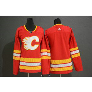 NHL Flames Blank Red Alternate Adidas Women Jersey