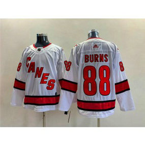 NHL Hurricanes 88 Brent Burns White Adidas Men Jersey