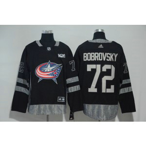 NHL Jackets 72 Sergei Bobrovsky Black 100th Anniversary Adidas Men Jersey